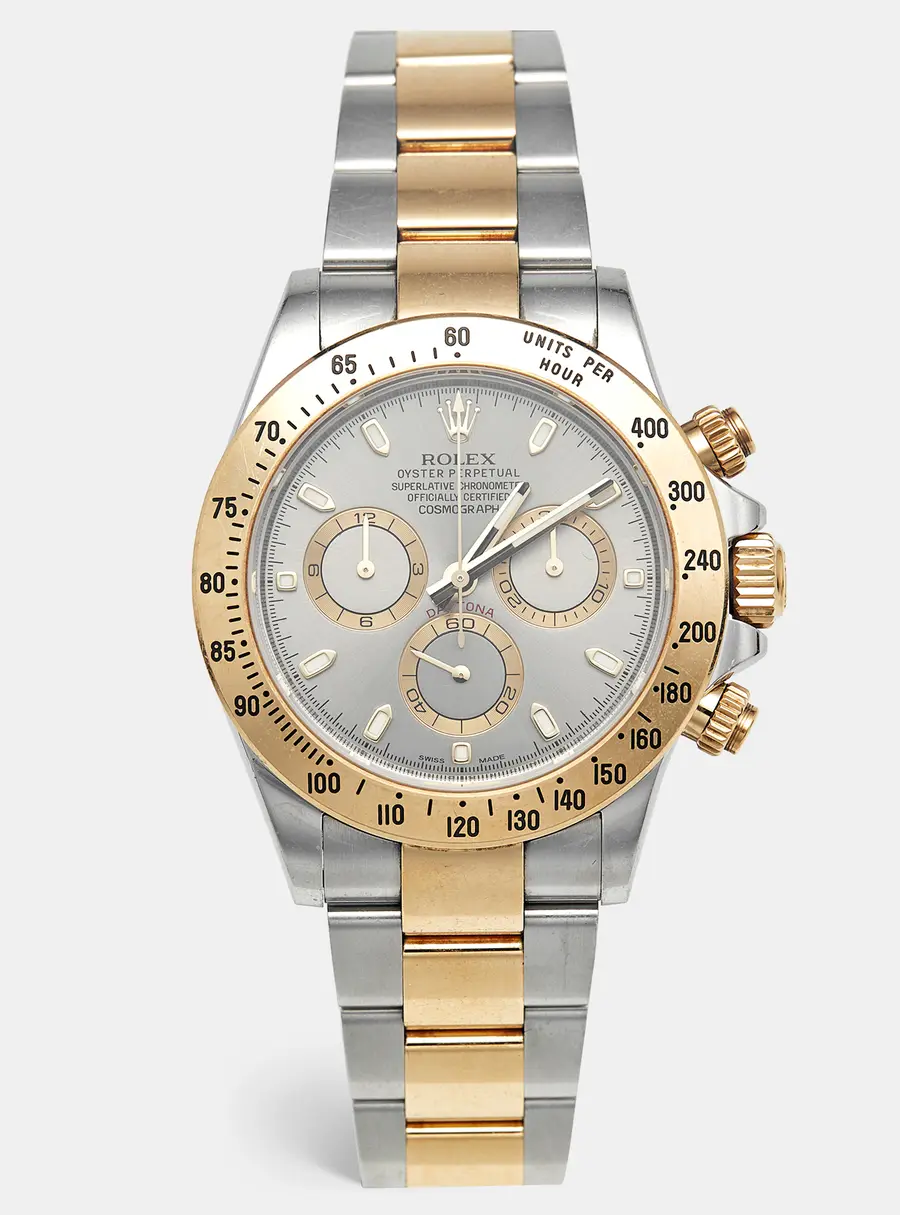 Rolex Cosmograph Daytona 116523 Grey Dial 18k Yellow Gold Stainless Steel Men's Wristwatch 40 mm