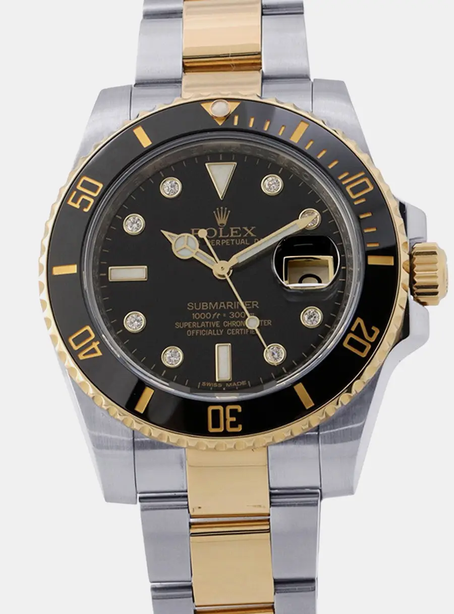 Rolex Submariner Date 116613GLN Black 18K Yellow Gold Stainless Steel Automatic Men's Wristwatch 40mm