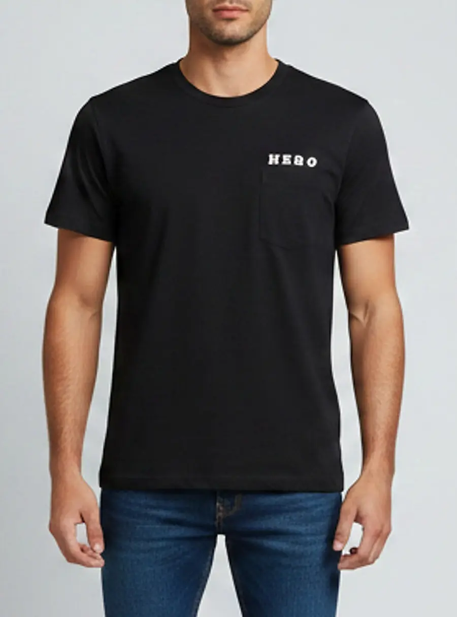 Sandro Black Flocked Hero Print Jersey Slim Fit T-Shirt L