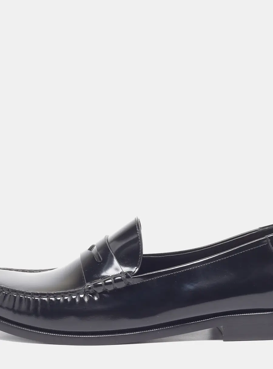 Saint Laurent Le Size 46 Black Leather Penny Loafers