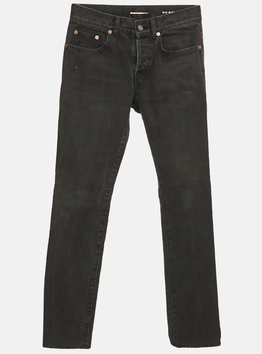 Saint Laurent Paris Black Denim Straight Leg Jeans S Waist 31"