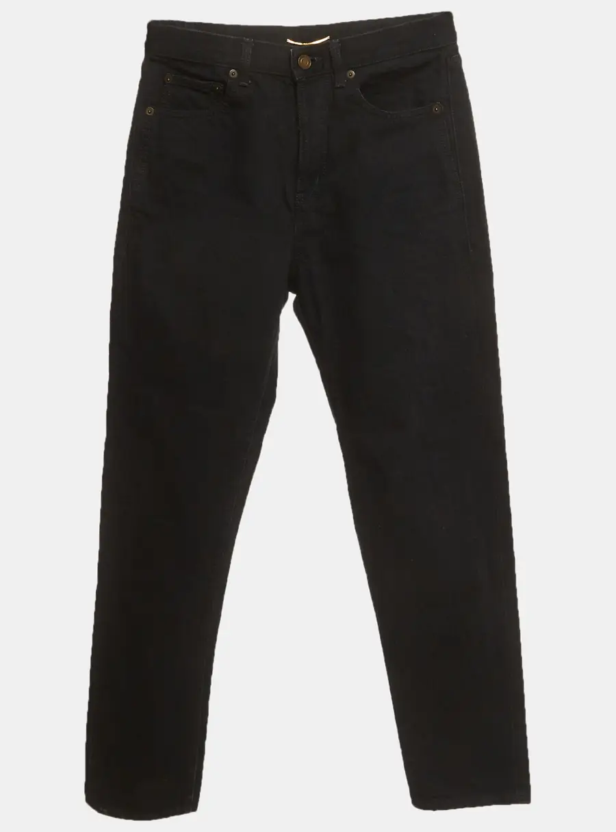 Saint Laurent Black Denim Straight Leg Jeans S/Waist 28"