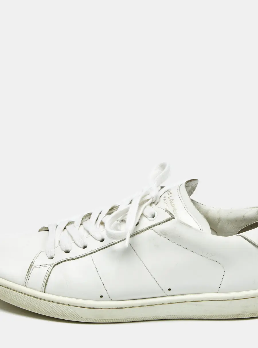 Saint Laurent Paris Size 40 White Leather Lace Up Sneakers