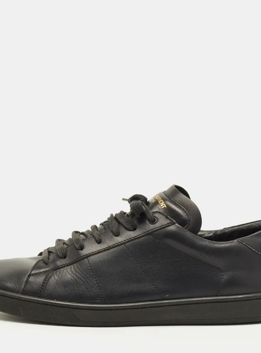 Saint Laurent Court Classic Size 45 Black Leather Low Top Sneakers