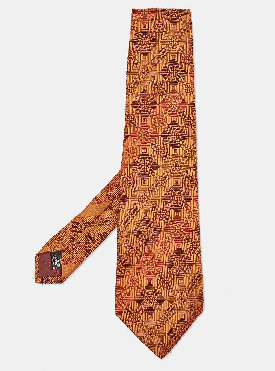 Salvatore Ferragamo Brown Striped Silk Traditional Tie