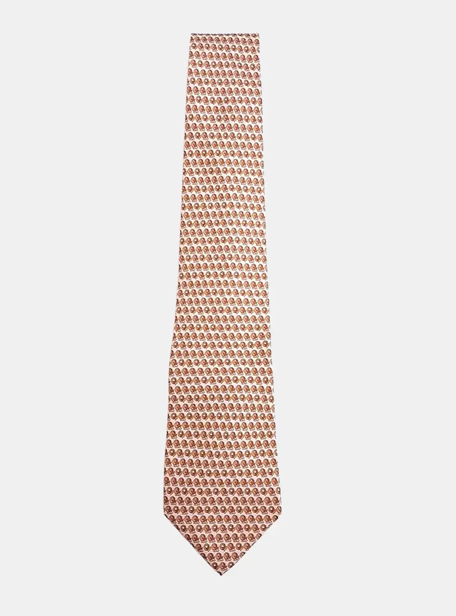 Salvatore Ferragamo Silk Red/White Tie