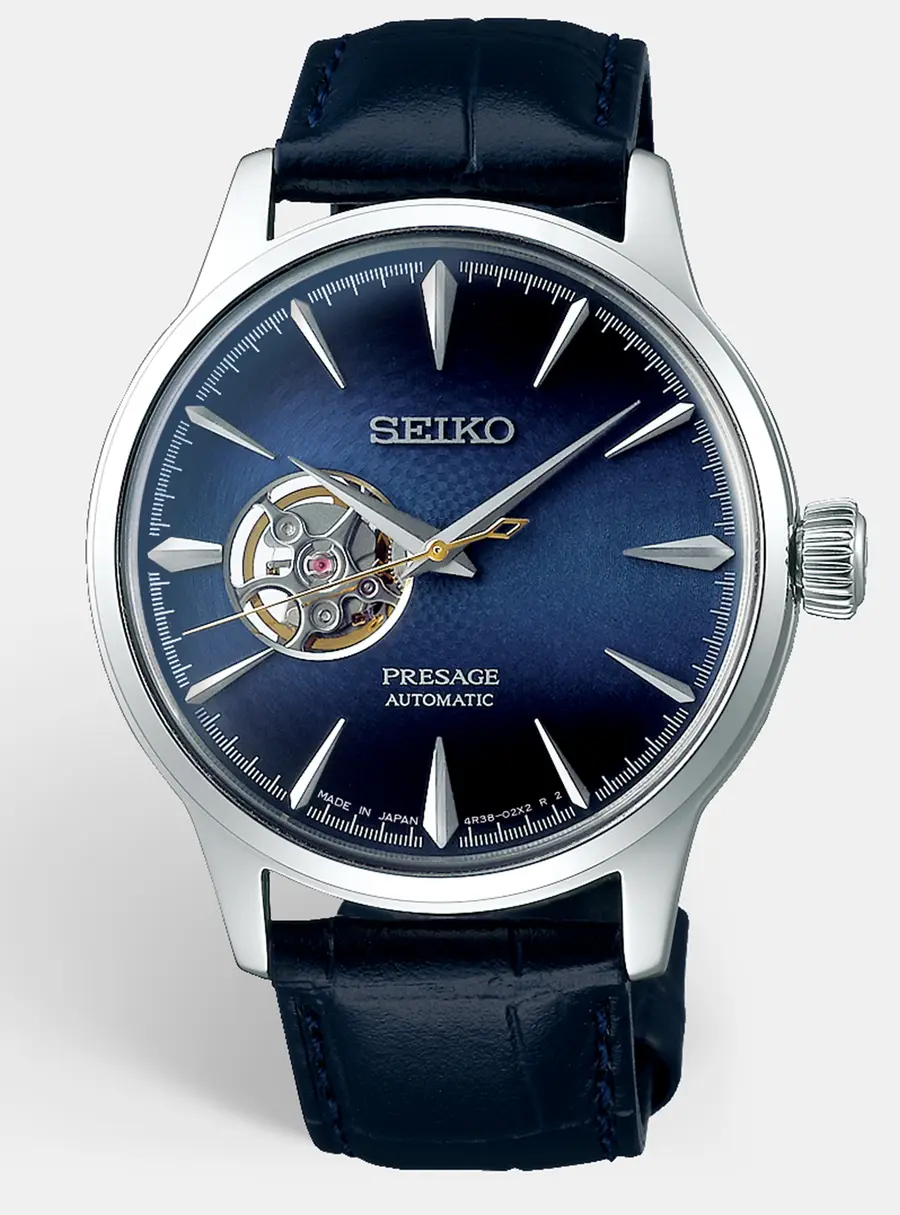Seiko Presage SSA405J1 Blue Dial Stainless Steel Leather Men's Wristwatch 40.5mm