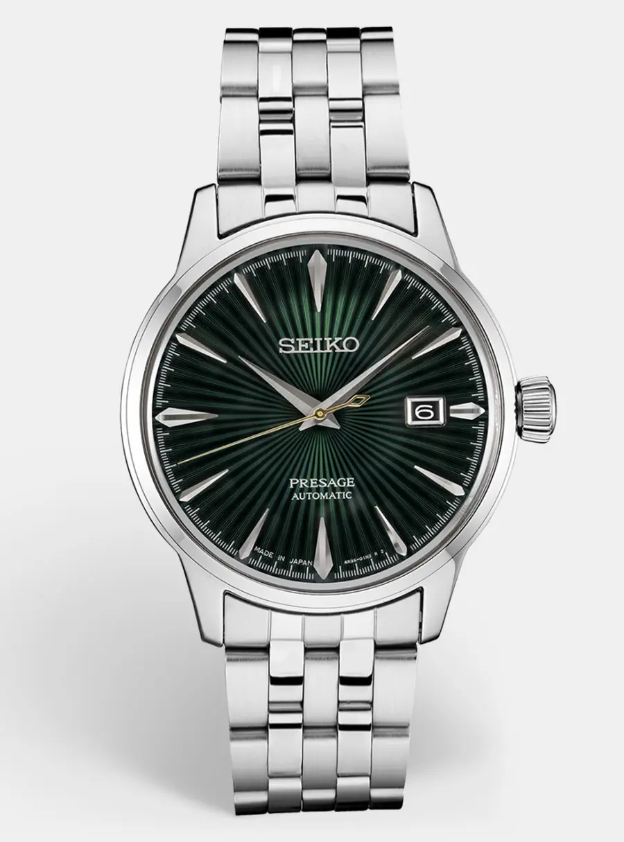 Seiko Presage SRPE15J1 Green Dial Stainless Steel Men's Wristwatch 40.5 mm