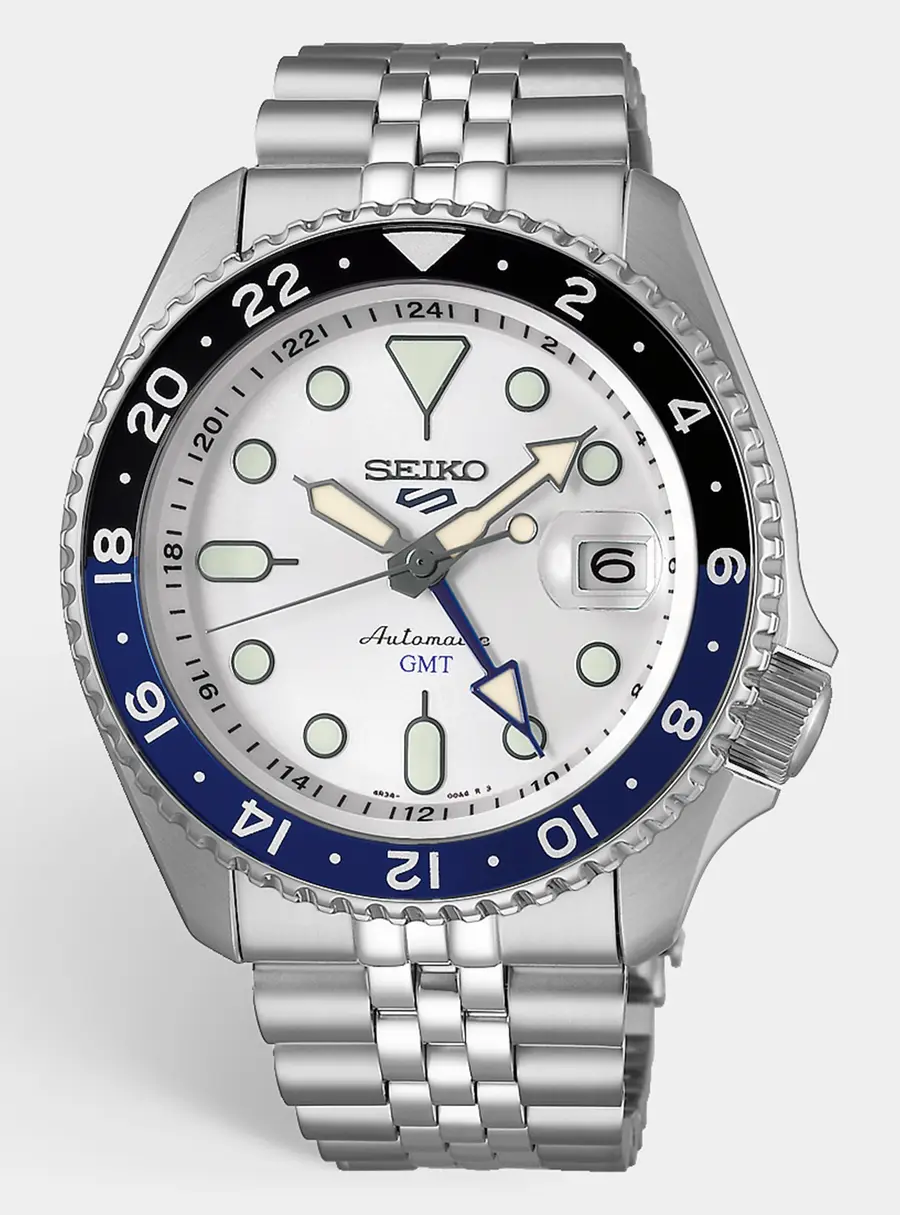 Seiko 5 sports SSK033K1 White Dial Stainless Steel Men's Wristwatch 42.5 mm