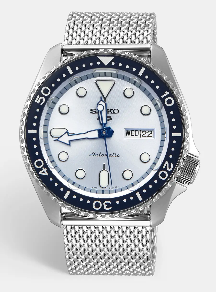 Seiko 5 sports SRPE77K1 Blue Dial Stainless Steel Men's Wristwatch 42.5 mm