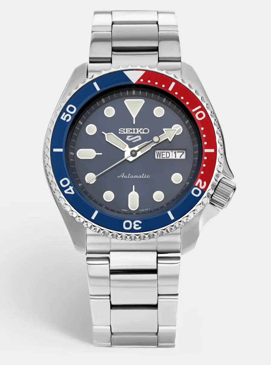 Seiko 5 sports SRPD53K1 Blue Dial Stainless Steel Men's Wristwatch 42.5 mm