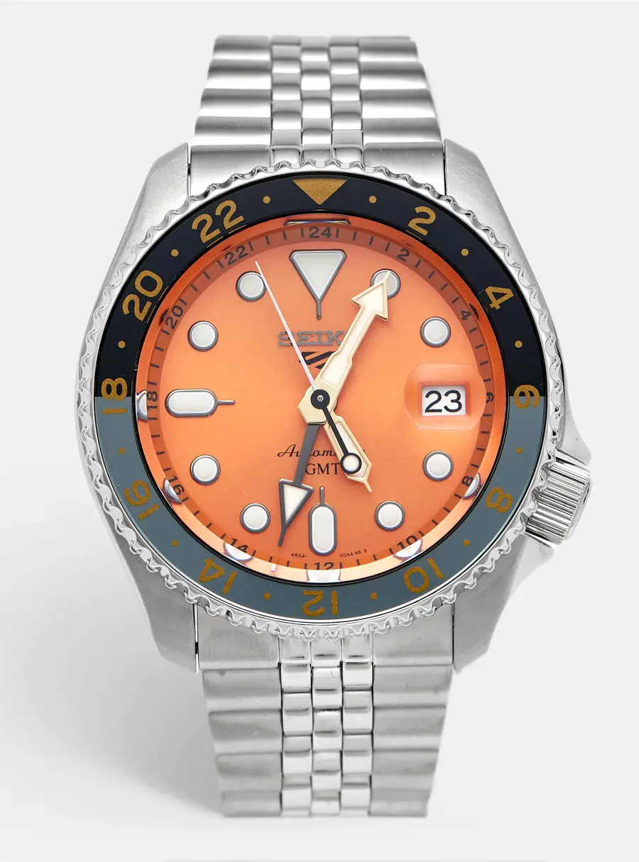 Seiko 5 sports SSK005K1 Orange Dial Stainless Steel Men's Wristwatch 42.5 mm