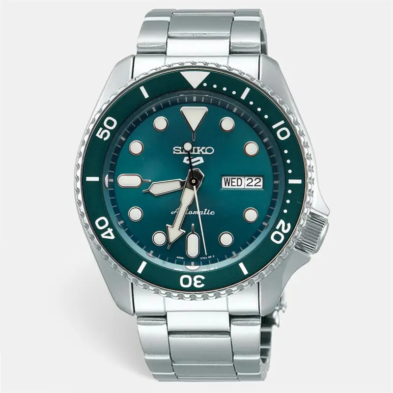Seiko 5 Sports SRPD61K1 Green Dial Stainless Steel Men's Wristwatch 42.5mm