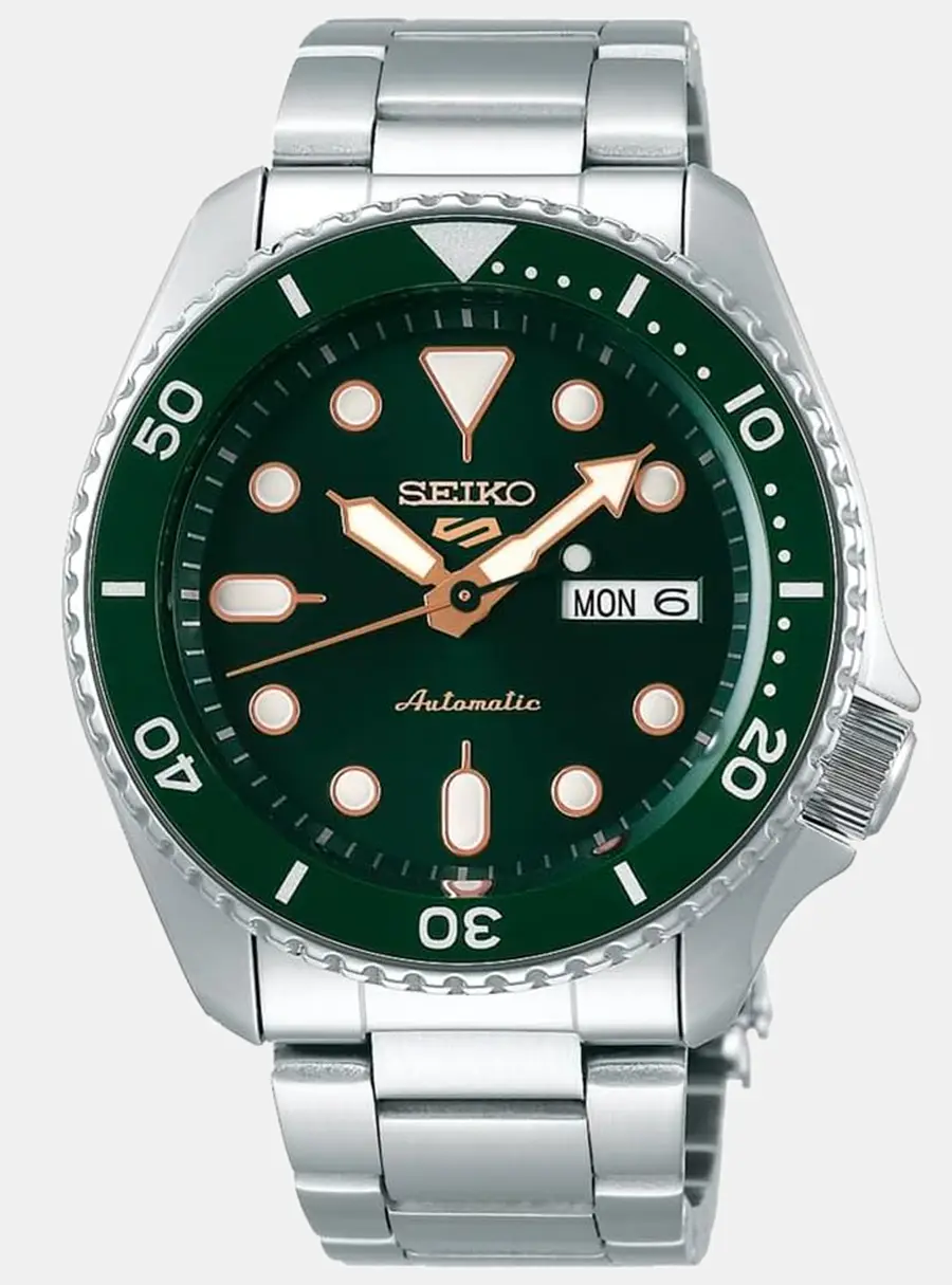 Seiko 5 Sport SRPD63K1 Green Dial Stainless Steel Men's Wristwatch 42.50mm