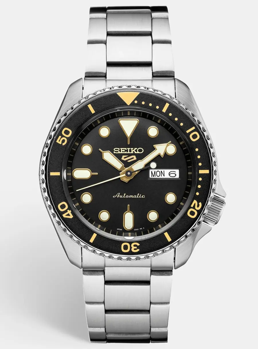Seiko 5 Sport SRPD57K1 Black Stainless Steel Men's Wristwatch 42 mm