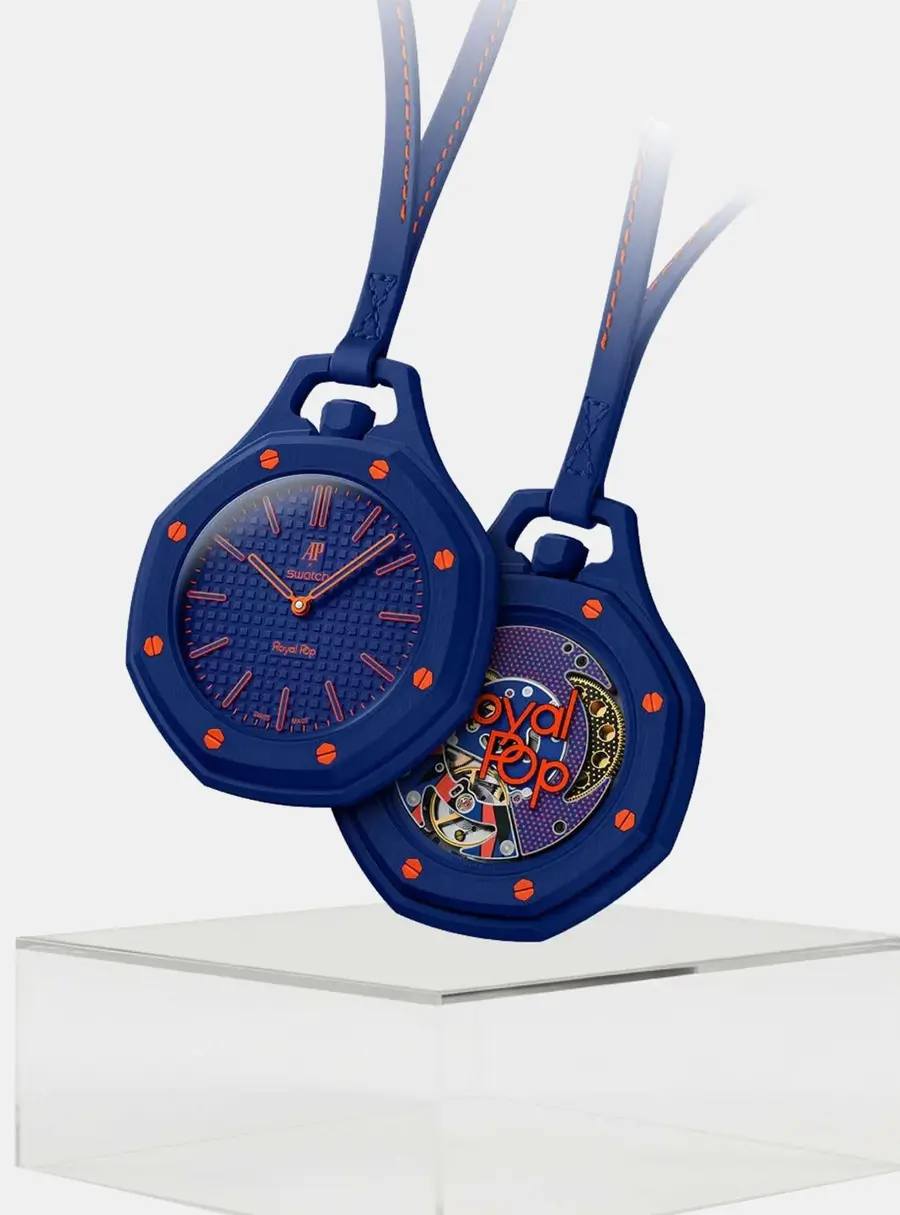 Swatch x Audemars Piguet Royal Pop Orenji Hachi Blue Ceramic Bioceramic Mechanical Wristwatch 40mm