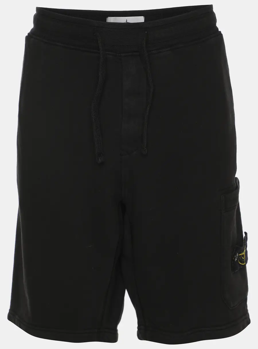 Stone Island Black Jersey Logo Patch Short XL