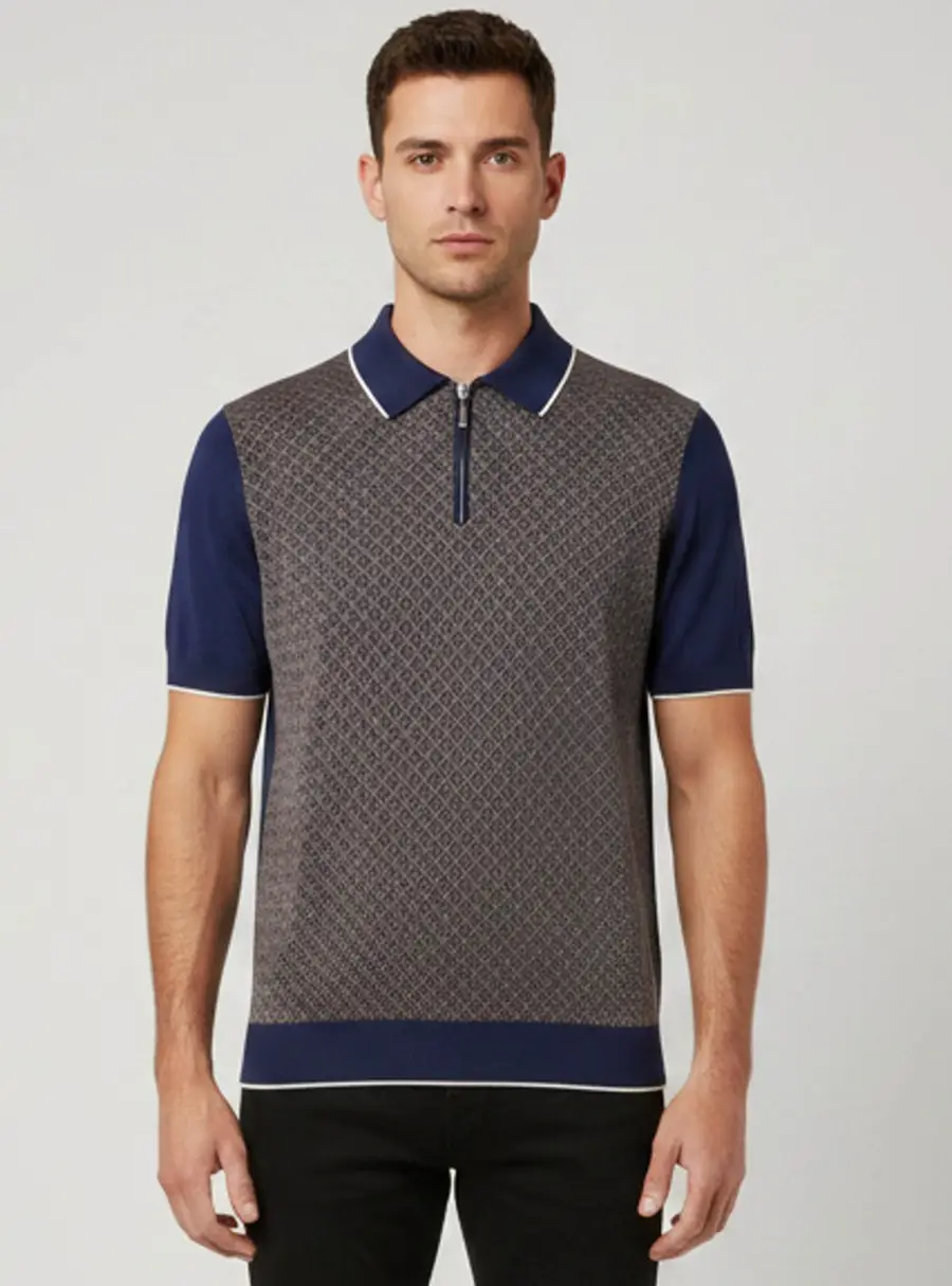 Stefano Ricci Navy Blue Cotton Knit Short Sleeve M