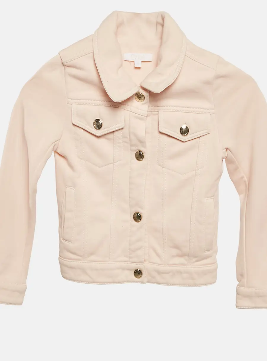 Chloe Kids Pink Cotton Button Front Jacket 4Yrs