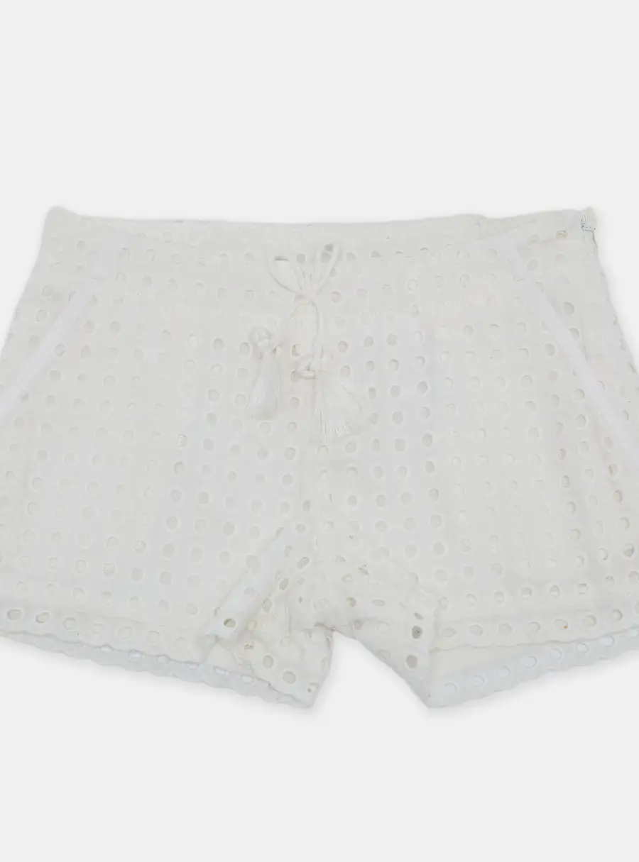 Chloe Kids White Broderie Anglaise Cotton Shorts 6Yrs