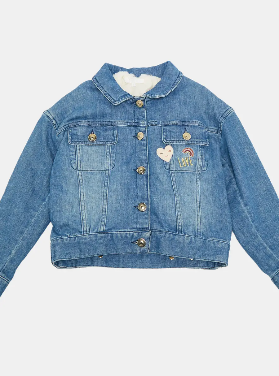 Chloe Blue Denim Removable Faux Fur Lining Jacket 6 Yrs