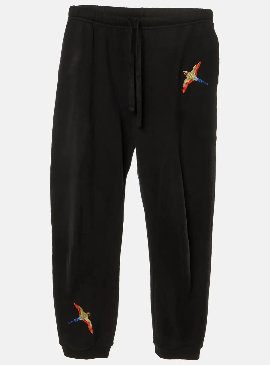 Axel Arigato Kids Black Cotton Bird Embroidered Sweatpants Size 8-10 yrs