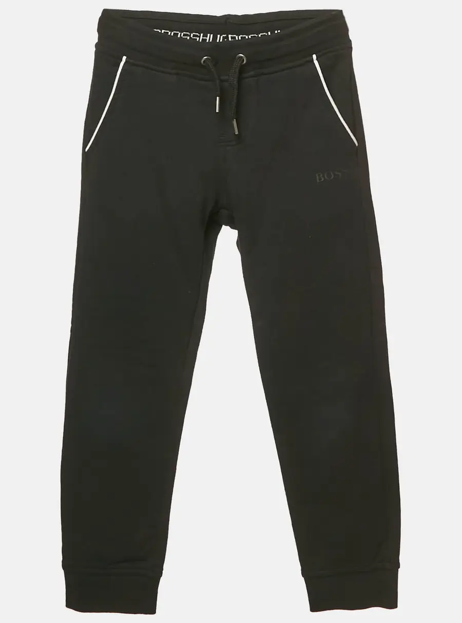 Boss by Hugo Boss Kids Black Cotton Knit Drawstring Joggers 6 Years