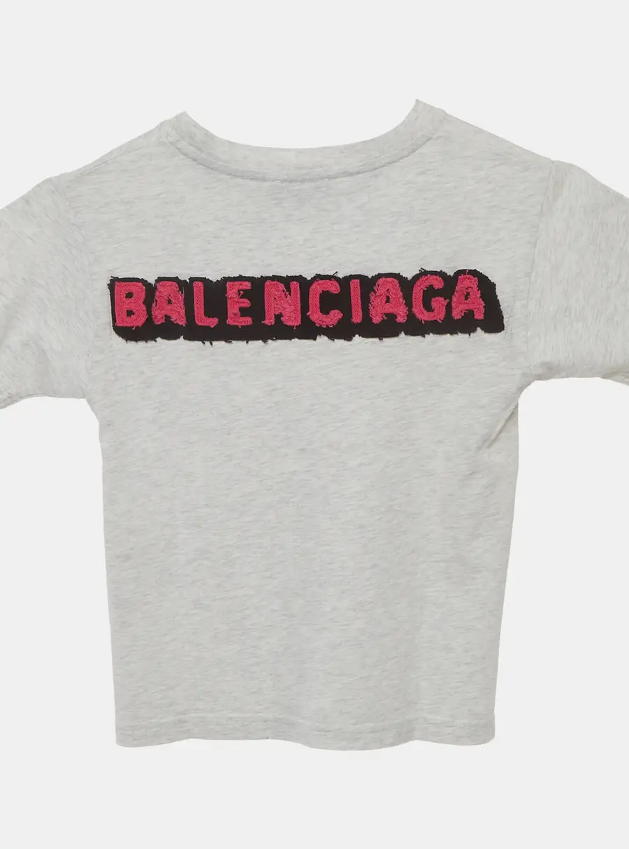 Balenciaga Grey Jersey Short Sleeve Top 2 Yrs