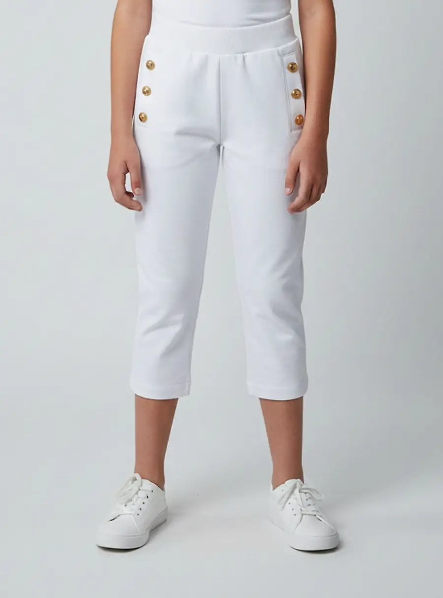 Balmain Kids White Cotton Jogger Pants Size 8 Yrs