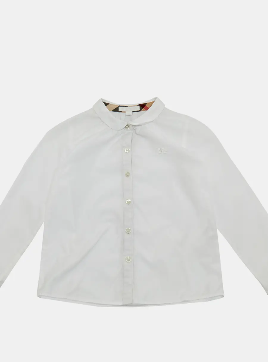 Burberry Children White Cotton Shirt 8 Yrs