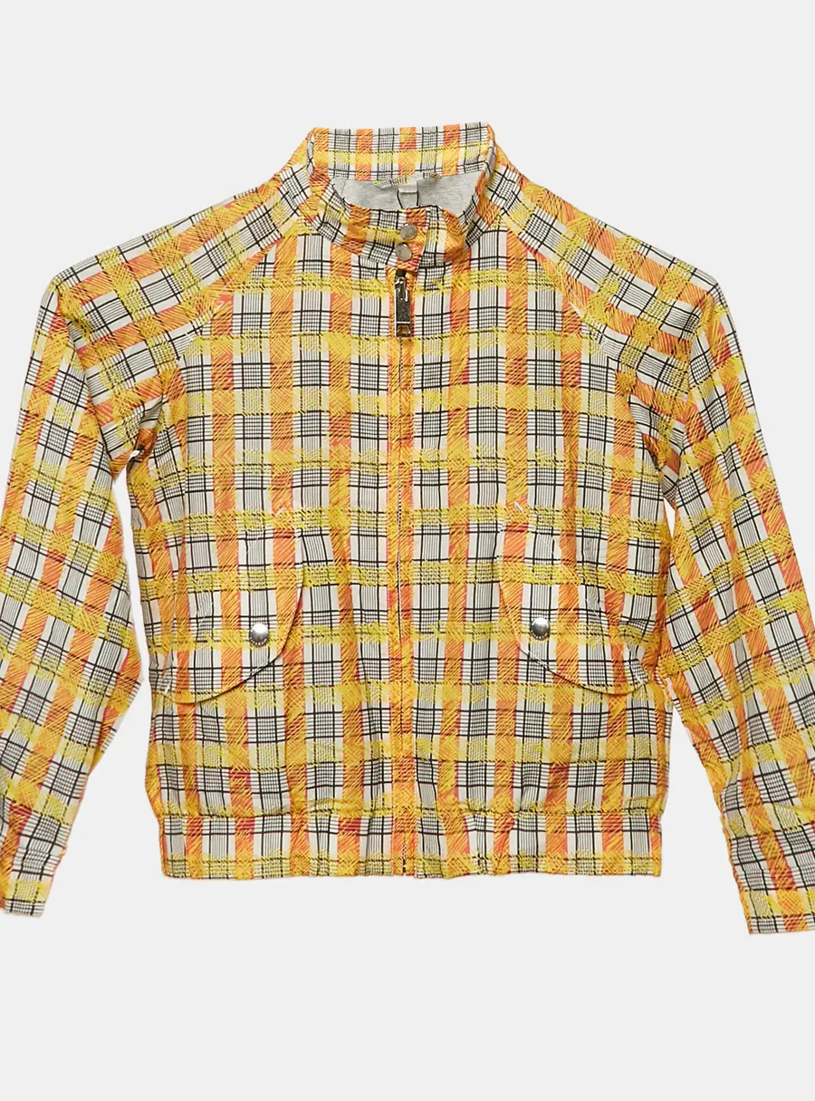 Burberry Children Multicolor Checked Cotton Blend Zip-Up Jacket 8 Yrs