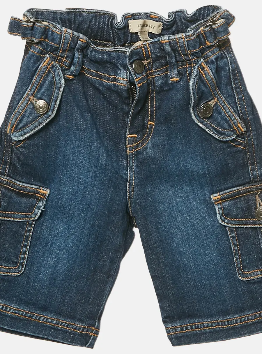 Burberry Kids Faded Denim Cargo Pants 3 Yrs