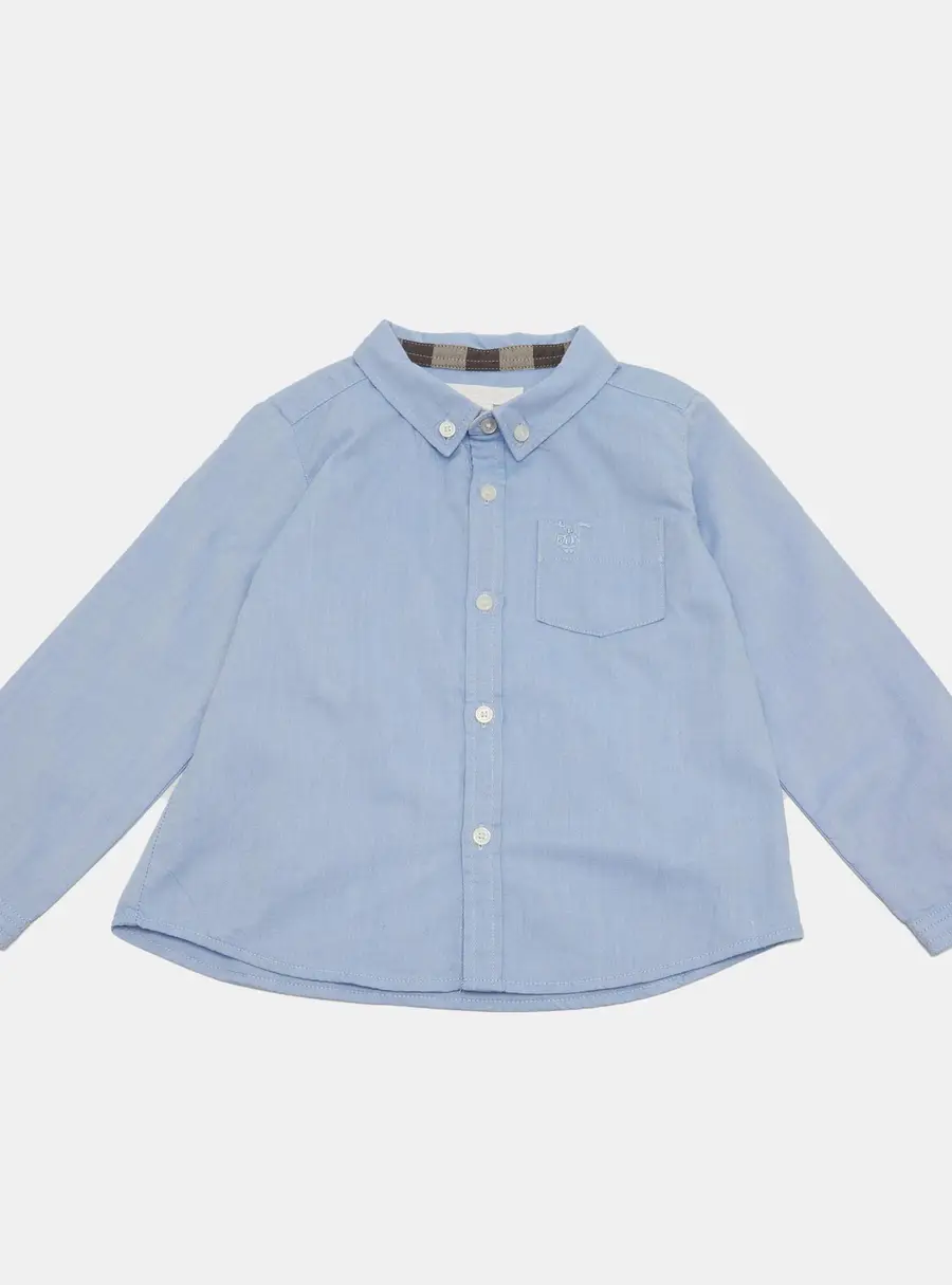 Burberry Children Blue Cotton Long Sleeve Shirt 2Y