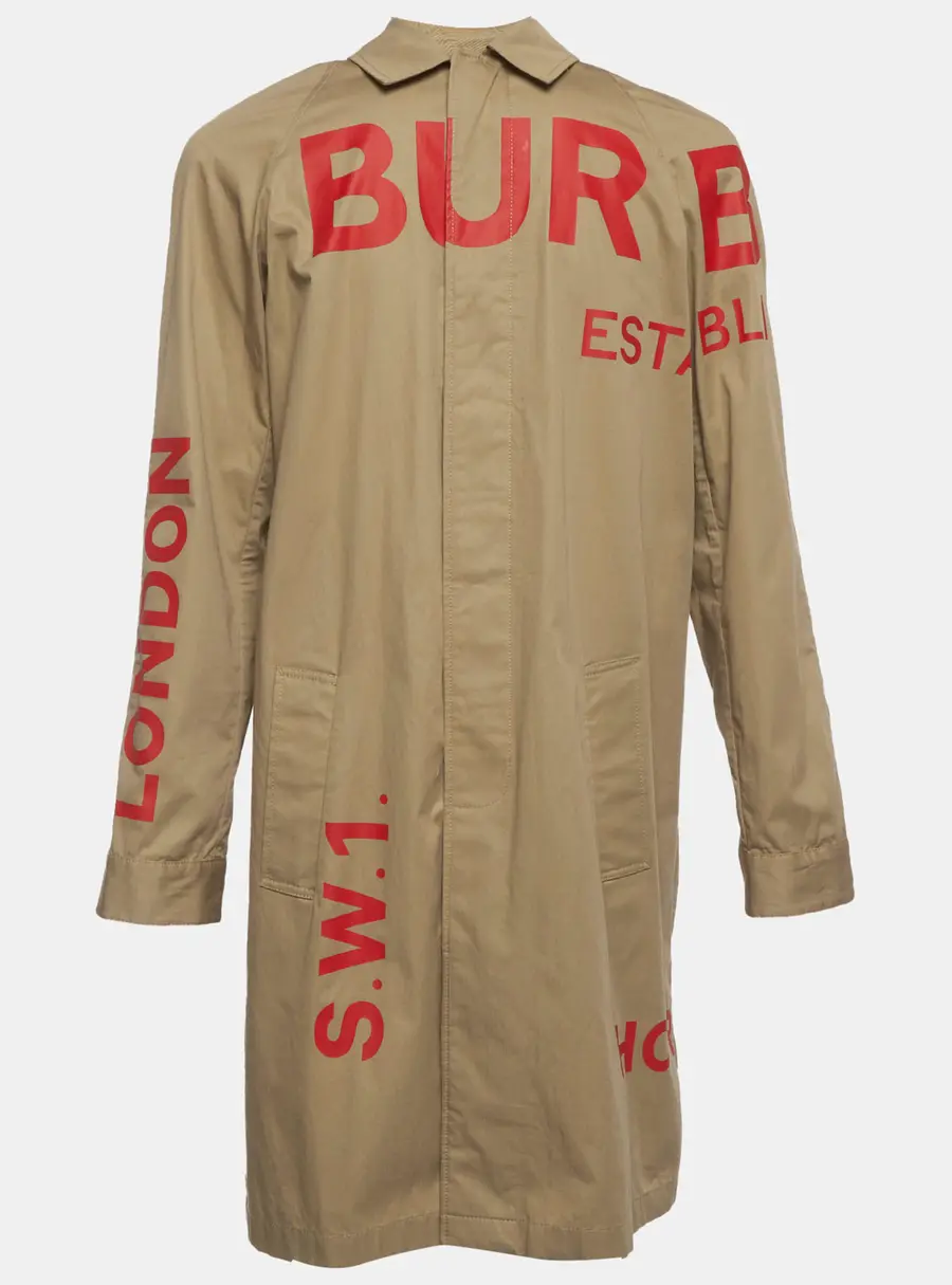 Burberry Kids Beige Gabardine Horseferry Graphic Trench Coat 14 Yrs