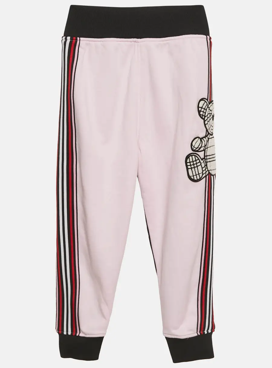 Burberry Kids Black/Pink Cotton Teddy Applique Joggers 6Yrs