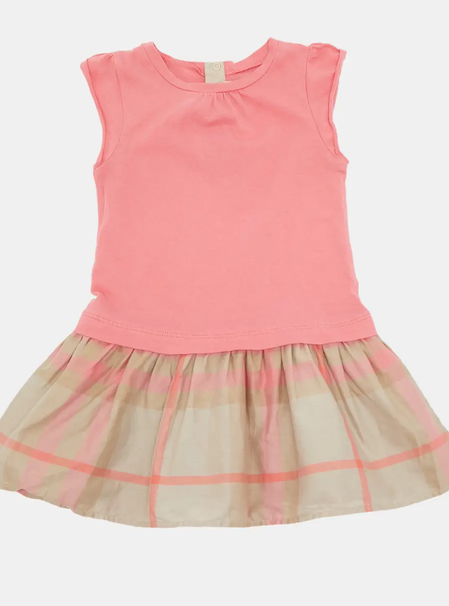 Burberry Kids Pink Cotton Short Dress 18M