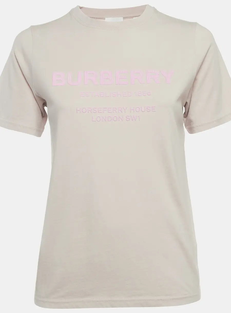 Burberry Kids Pink Bristle Logo Graphic Jersey T-Shirt 14 Yrs
