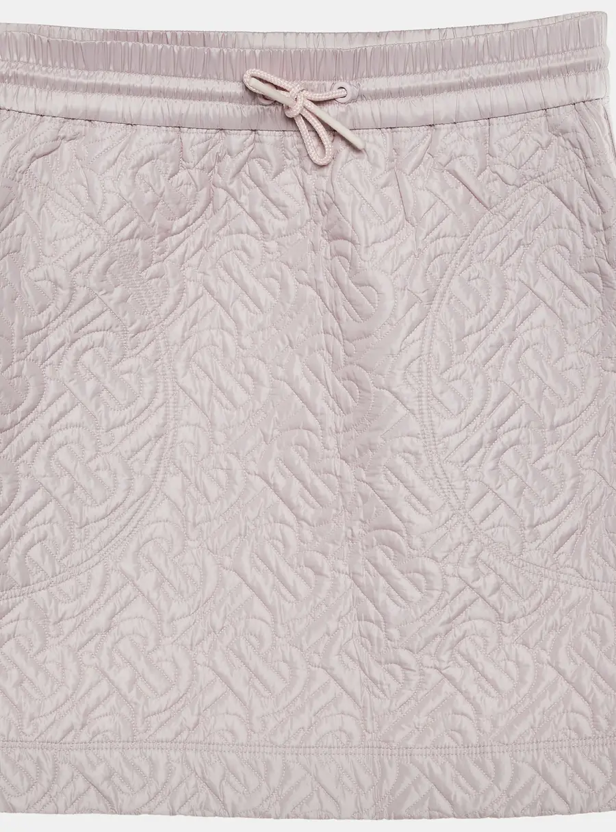 Burberry Kids Pink Monogram Quilted Synthetic Skirt 12 Yrs