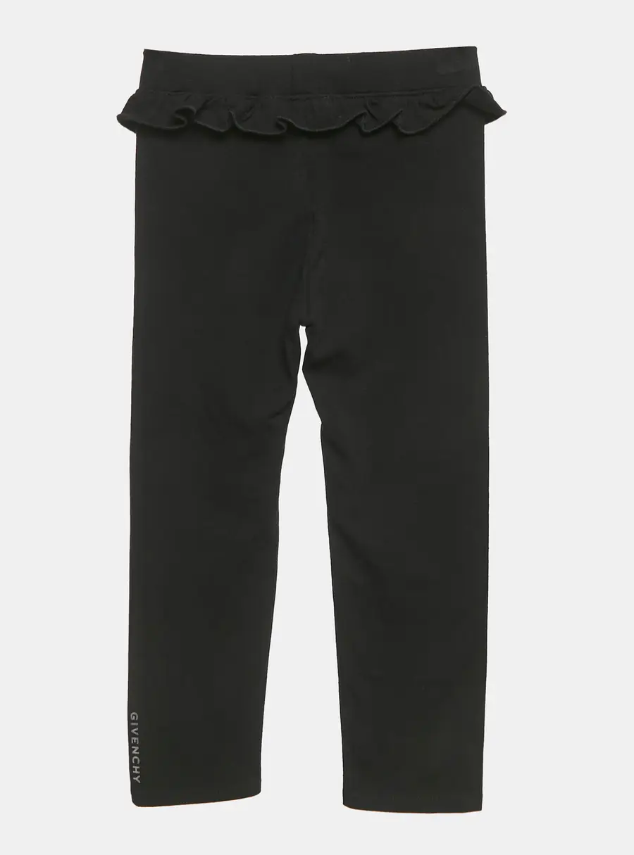 Givenchy Kids Black Jersey Ruffled Leggings 3 Yrs