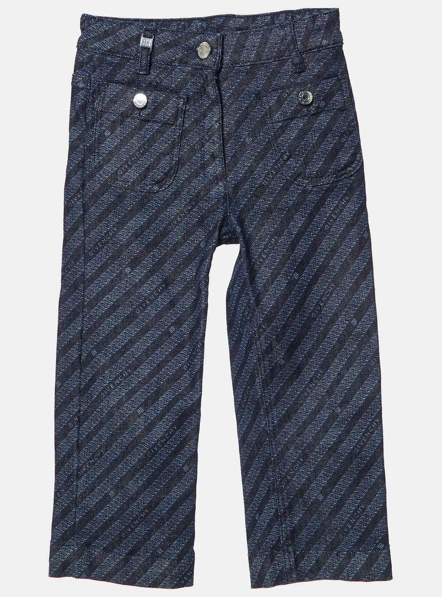 Givenchy Blue Logo Pattern Denim Jeans 6 Yrs
