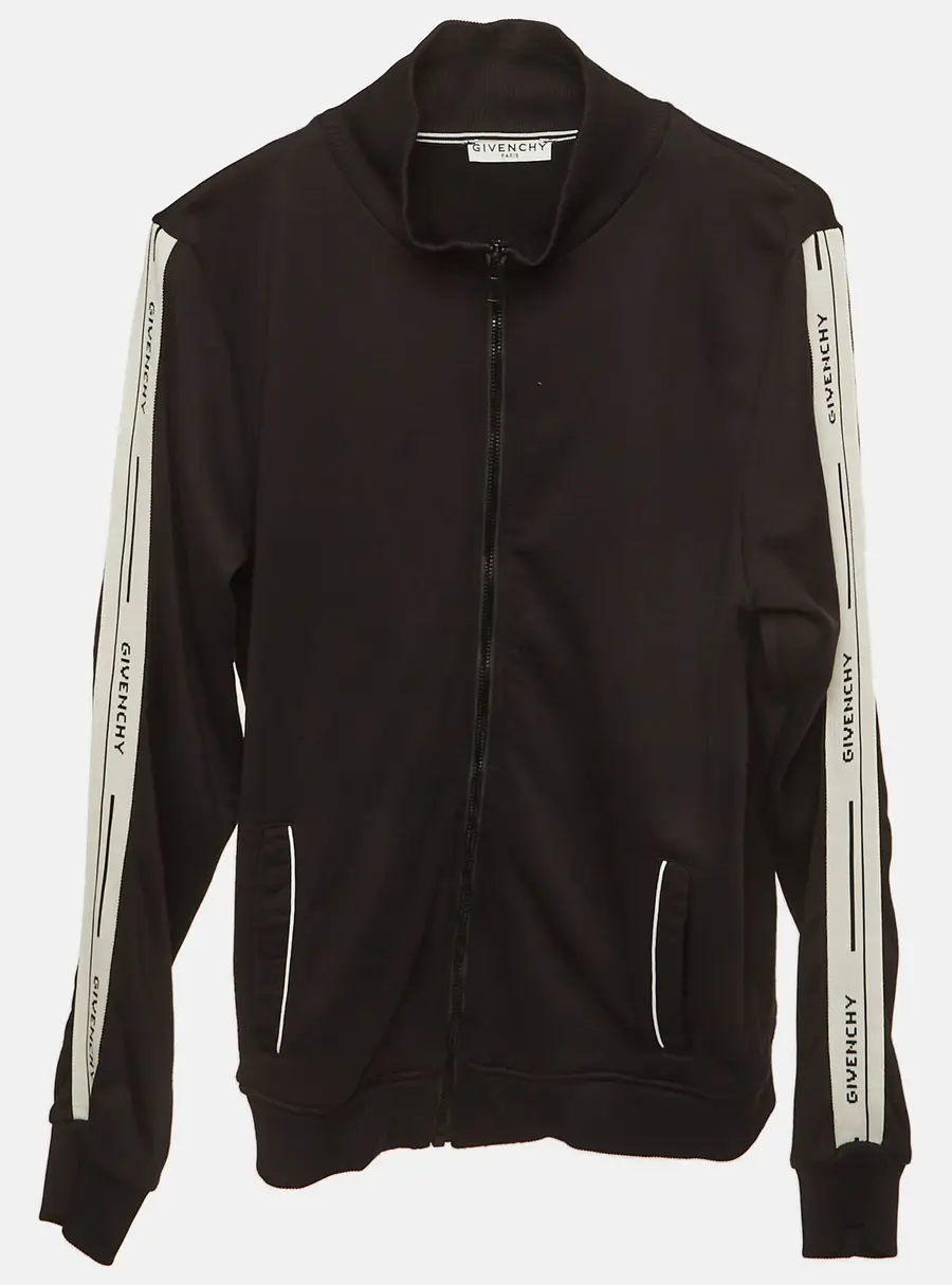 Givenchy Kids Black Jersey Zip-Up Track Jacket 12Yrs