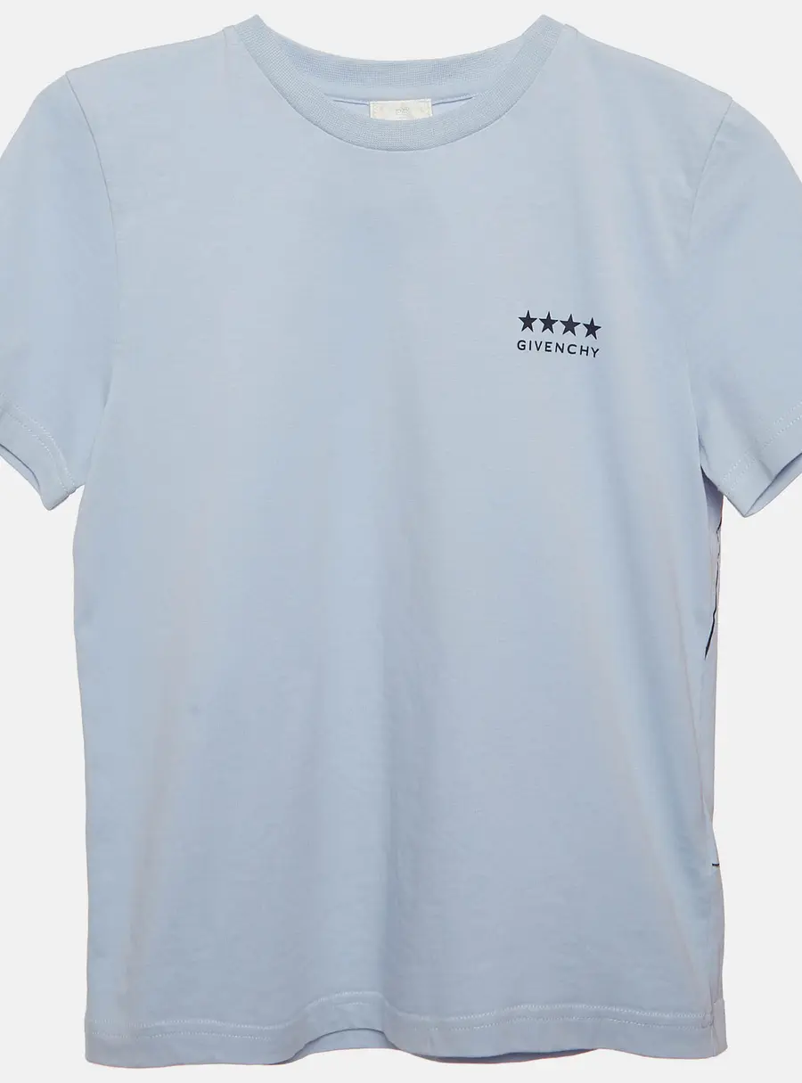 Givenchy Kids Blue Logo Print Jersey T-Shirt 8Yrs