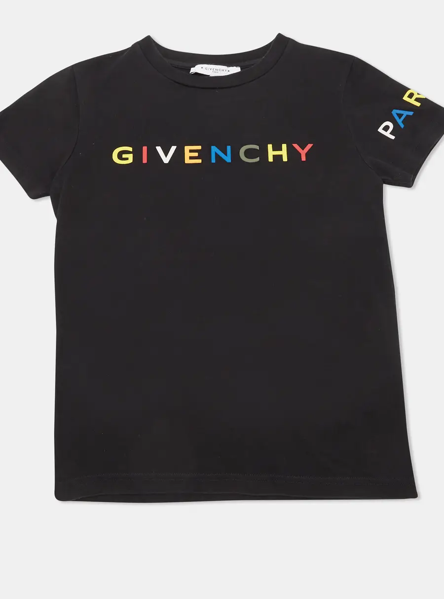 Givenchy Kids Black Logo Print Jersey T-Shirt 8Yrs