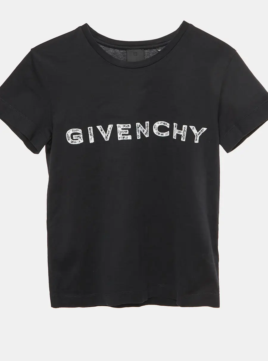 Givenchy Kids Black 4G Logo Detail Jersey Crewneck T-Shirt 12+Yrs