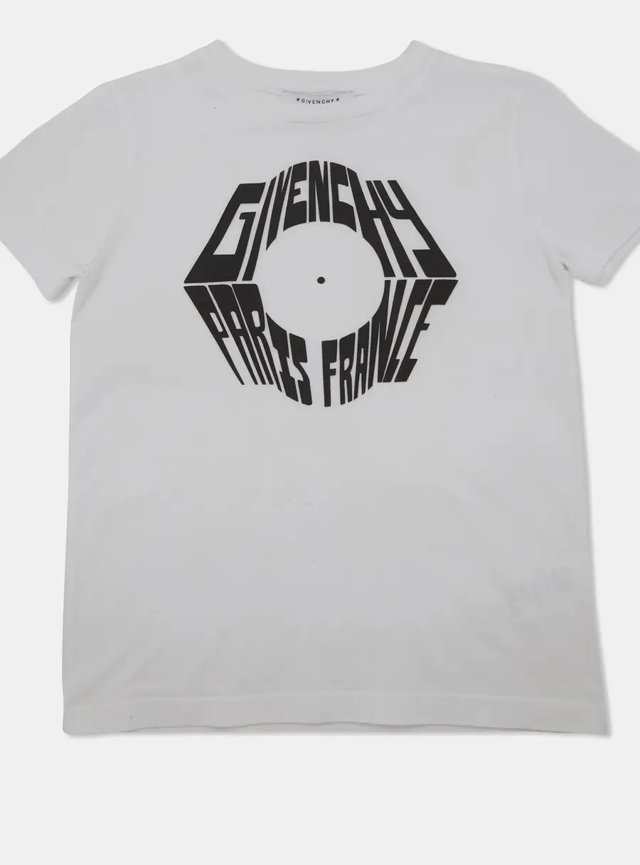 Givenchy Kids White Logo Graphic Jersey T-Shirt 8 Yrs