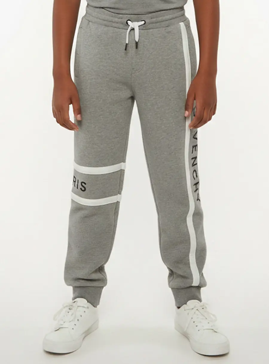 Givenchy Kids Logo Striped Cotton Knit Sweatpants 12 Yrs