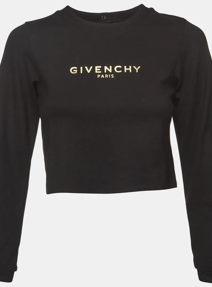 Givenchy Black Cotton Knit Crewneck Sweatshirt 10 Yrs