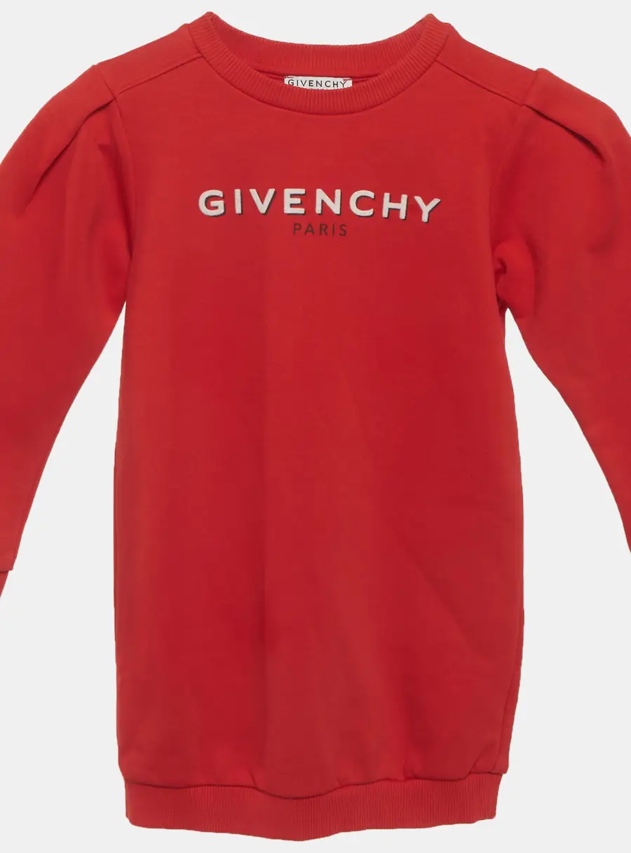 Givenchy Kids Red Logo Print Cotton Knit Sweatshirt 5Yrs