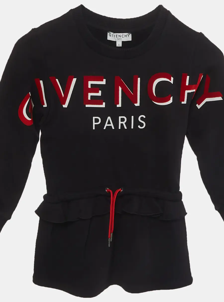 Givenchy Kids Black Logo Graphic Jersey Dress 5 Yrs
