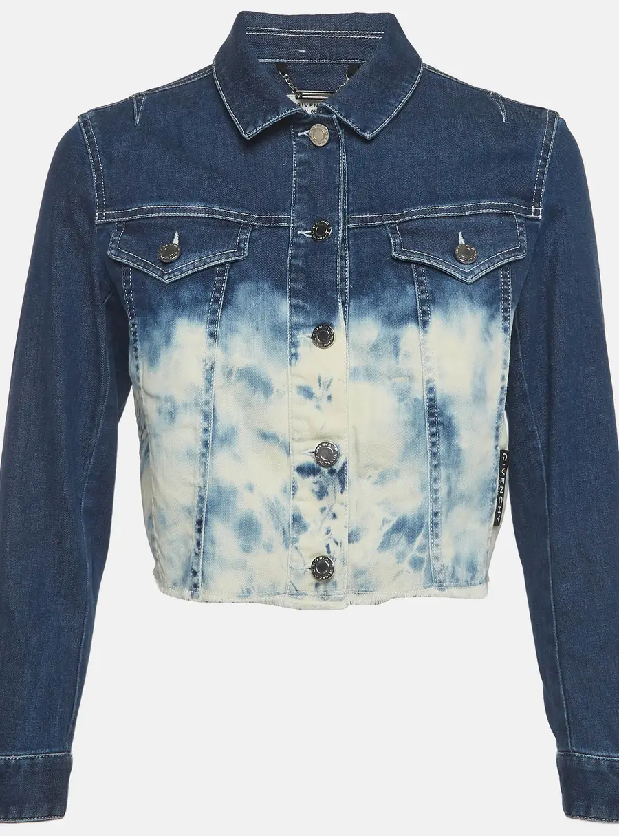 Givenchy Kids Blue/White Tie-Dye Denim Jacket 12 Yrs